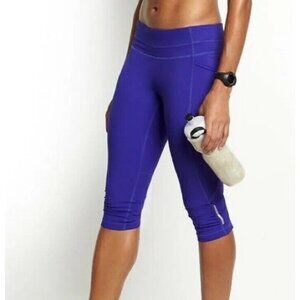 Athleta Dobby Be Free Knickers Blue Capri Blue Compression Leggings Size XS